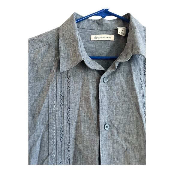 Cubavera GEO EMBROIDERED PANEL SHIRT Large - Picture 3 of 7